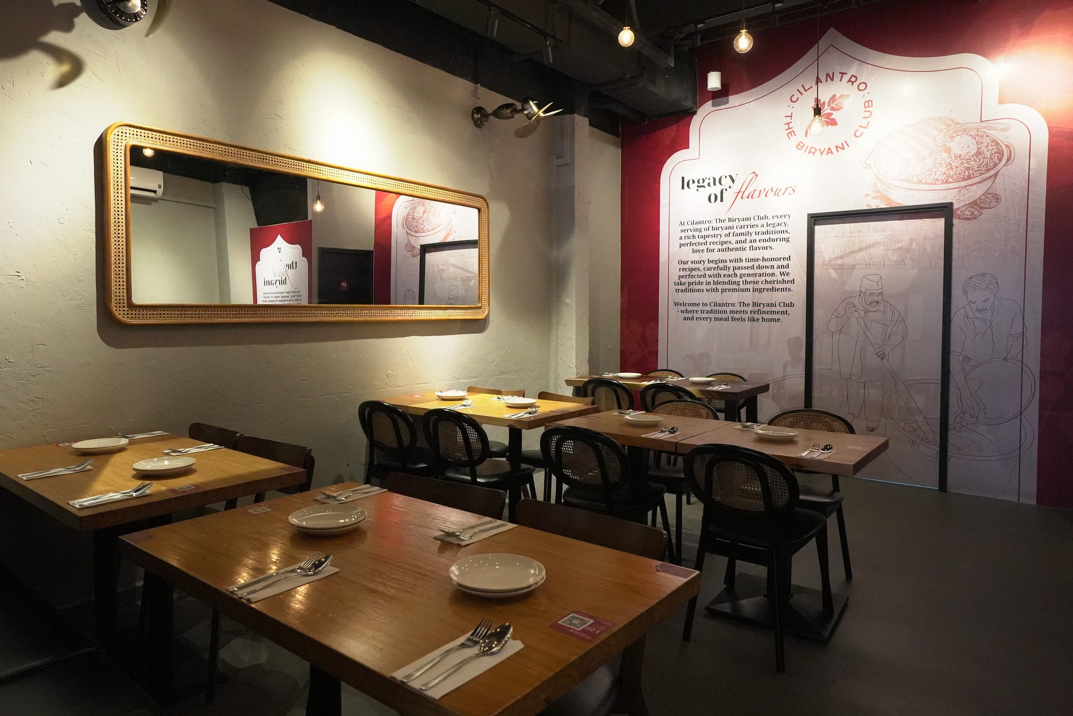 A welcoming table inside Cilantro